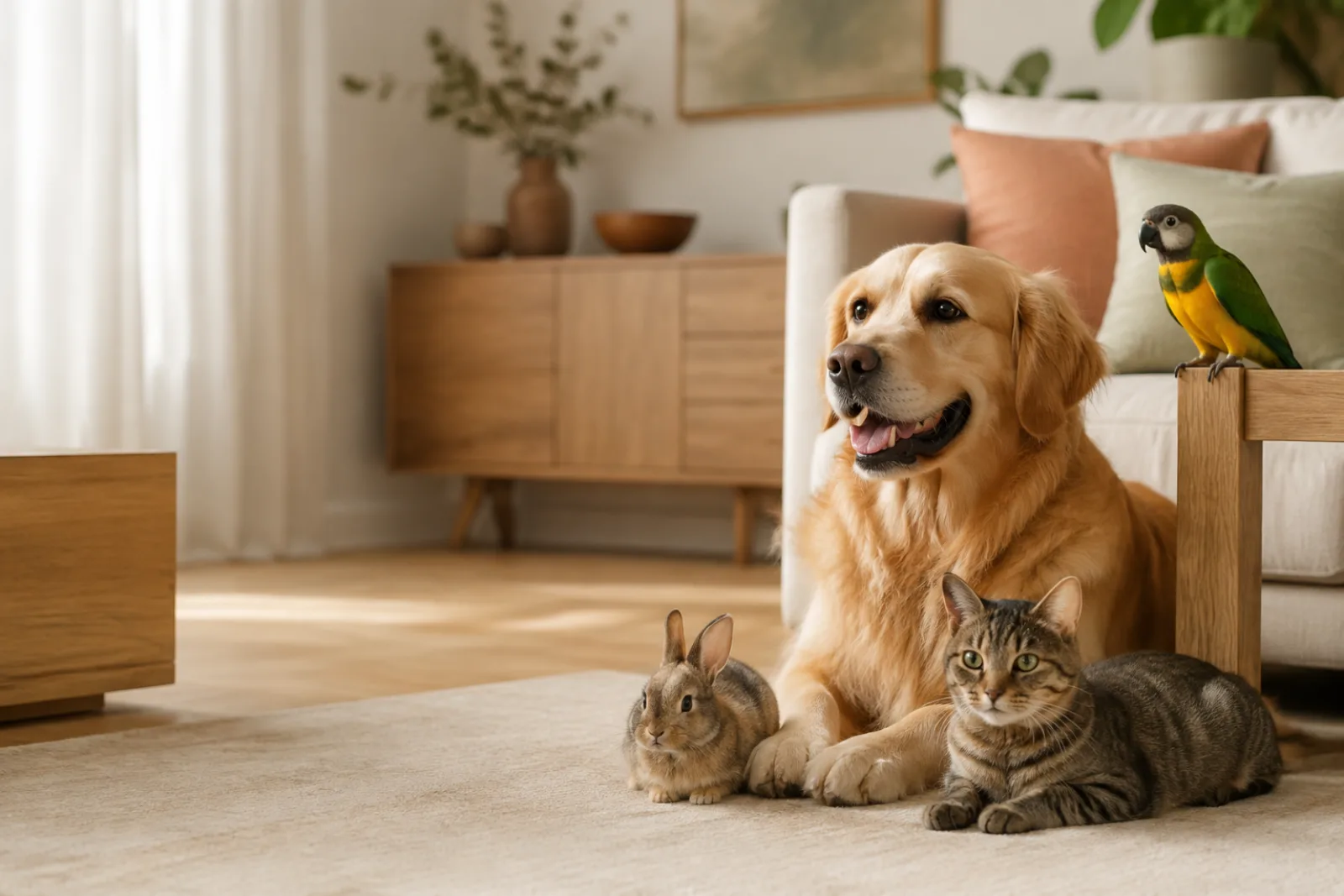 A calm selection of companion animals