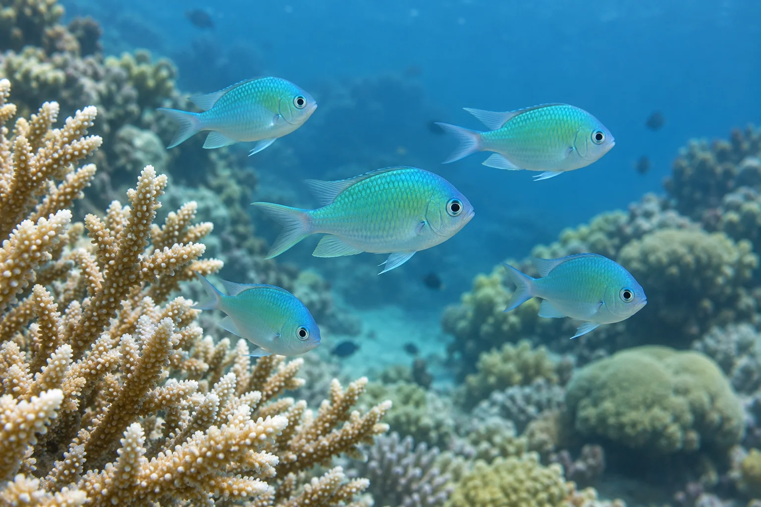 Blue-Green Chromis (Chromis viridis): Species Profile