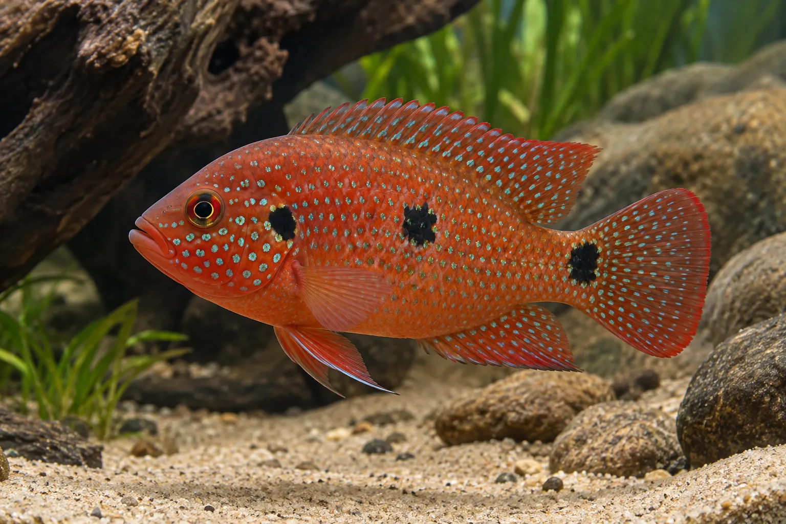 Jewel Cichlid Care Guide: Rubricatochromis bimaculatus